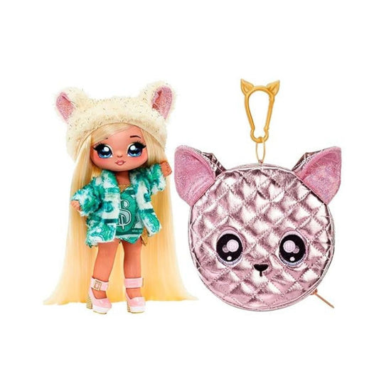 Na! Na! Na! Surprise 19cm Victoria Grand Doll - Glam Series 1, Collectible Soft Fashion Doll with Metallic Chihuahua Purse