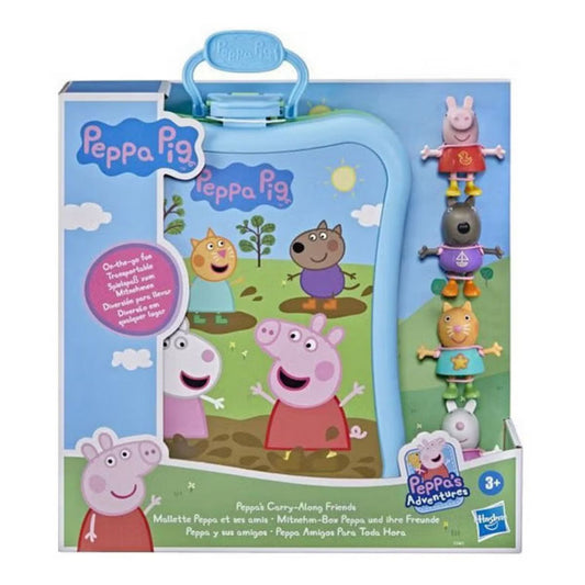 Peppa Pig Peppa's Carry-Along Friends Set, 4 Figures with Carrying Case