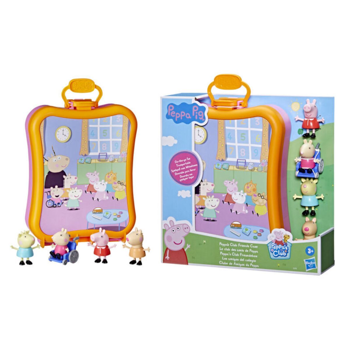 Peppa Pig Peppa's Club Friends Case Toy, Includes 4 Figures with Carrying Case, Ages 3+