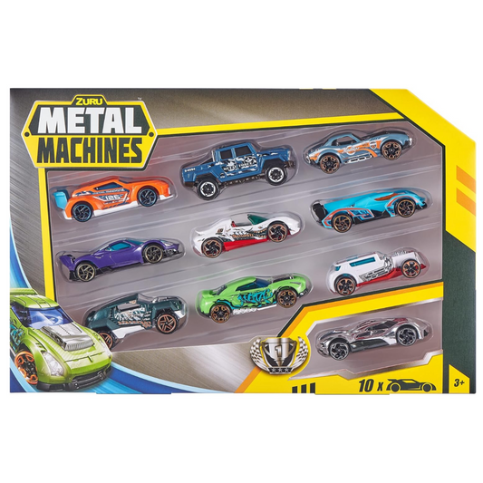 Zuru Metal Machines Mini Racing Car Toy (Set A) (10 Pack) Collectible Mini Vehicle Toy Cars for Boys Kids Gift Set