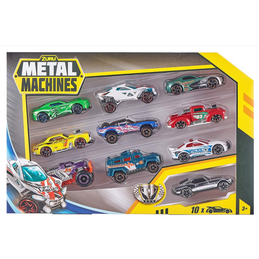 Zuru Metal Machines Mini Racing Car Toy (Set B) (10 Pack) Collectible Mini Vehicle Toy Cars for Boys Kids Gift Set