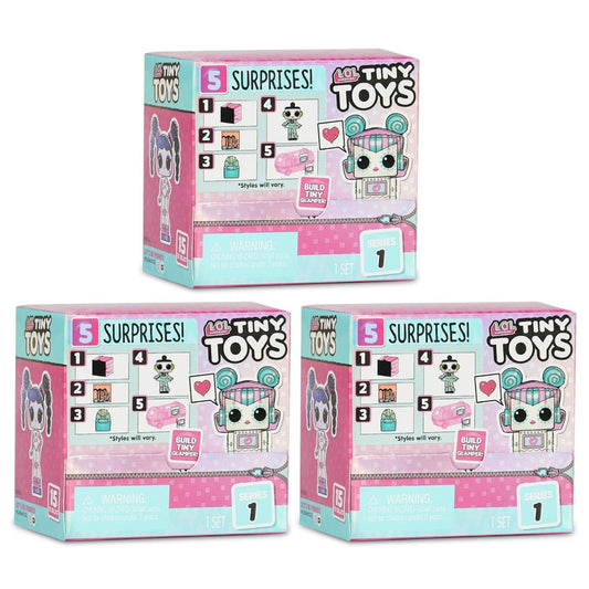 L.O.L. SURPRISE! Tiny Toys Series 1 (3 Pack), 5 Surprise Mystery Box, Random Models to Collect!